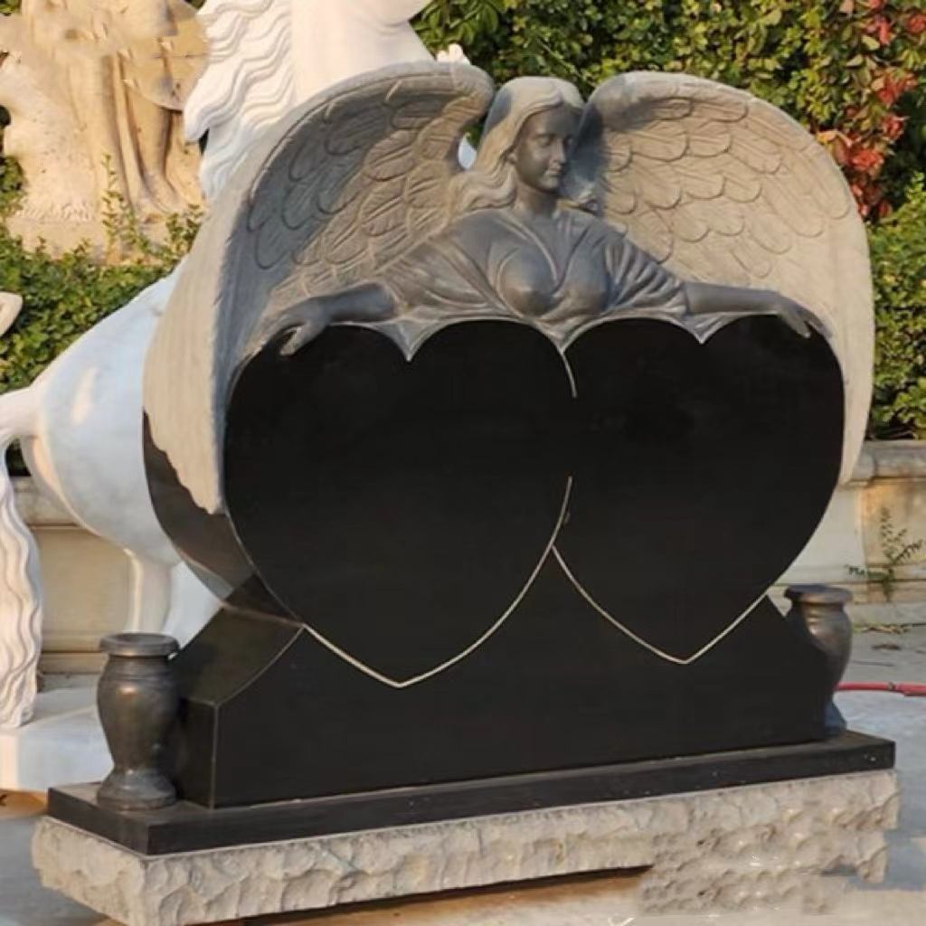 Nagrobek z podwójnym sercem Anioła Stróża