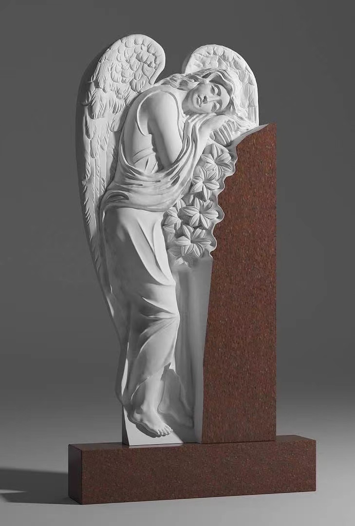 Chiński Xingyan Rosyjski styl śpiący Anioł Art nagrobek