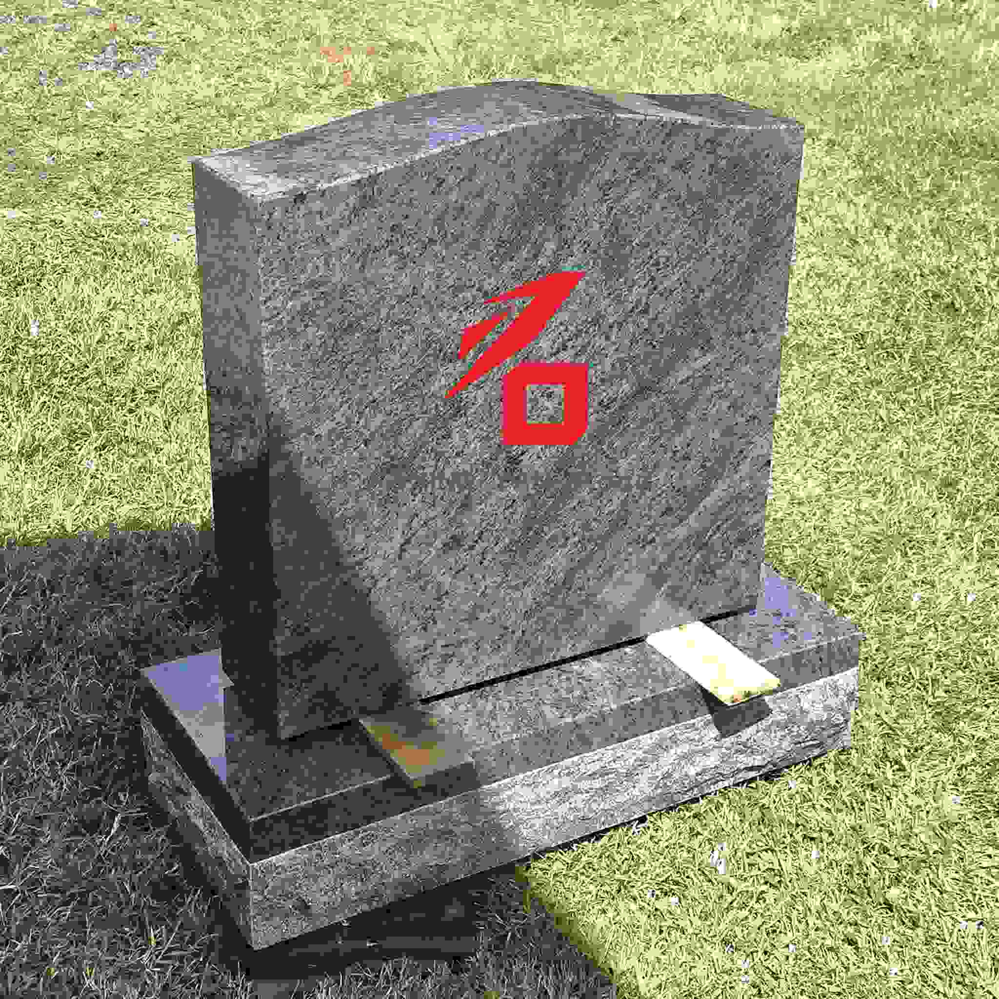 Prosty granitowy pojedynczy pomnik